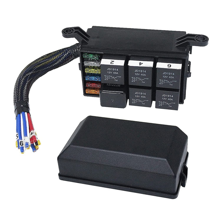 12V 5 Pin Car 6 Slots Water-resistant Relay Fuse Box with Cable