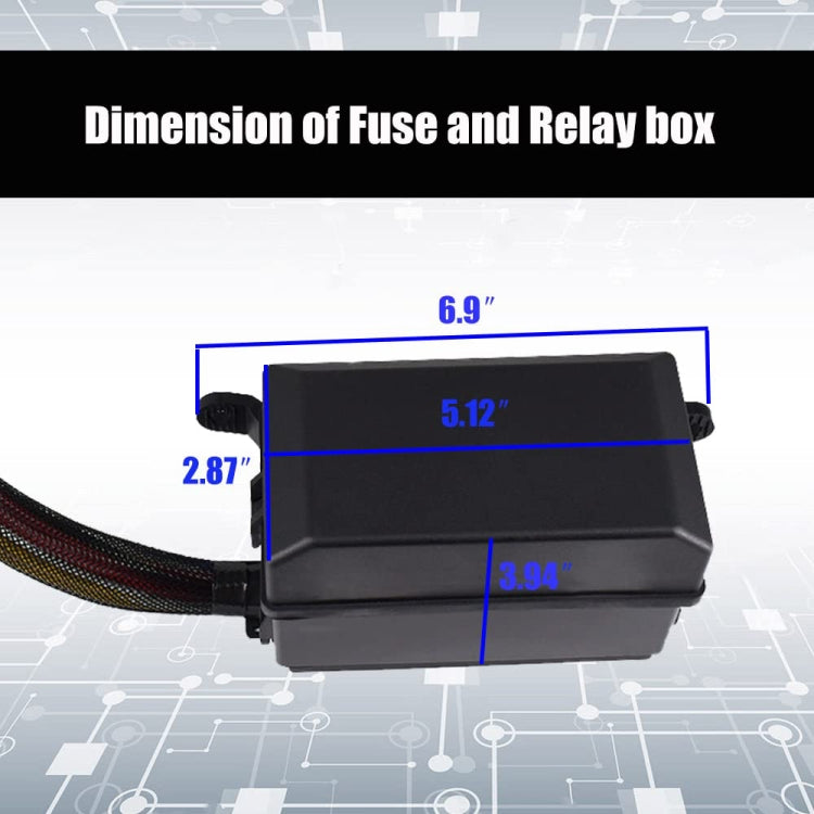 12V 5 Pin Car 6 Slots Water-resistant Relay Fuse Box with Cable