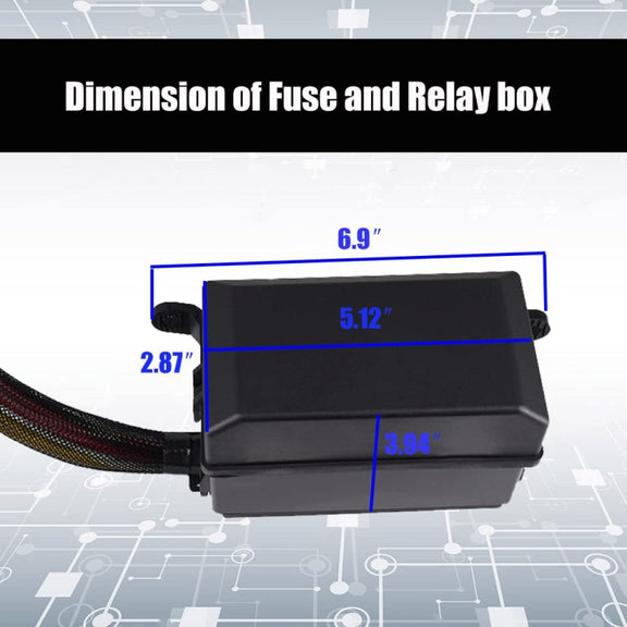 12V 5 Pin Car 6 Slots Water-resistant Relay Fuse Box with Cable