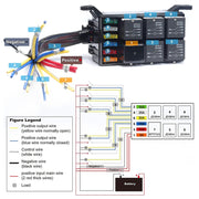 12V 5 Pin Car 6 Slots Water-resistant Relay Fuse Box with Cable