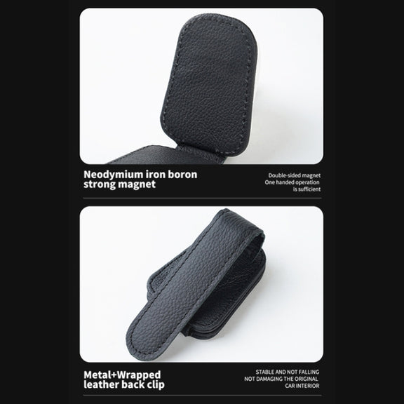 Car Sun Visor Glasses Clip Multi-functional Card Storage Bracket (Black)