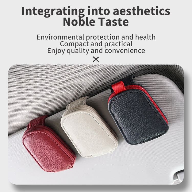 Car Sun Visor Glasses Clip Multi-functional Card Storage Bracket (Beige)