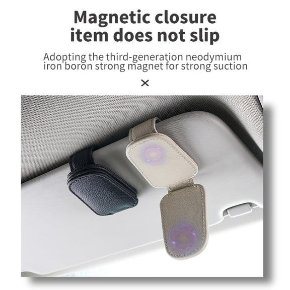 Car Sun Visor Glasses Clip Multi-functional Card Storage Bracket (Black)