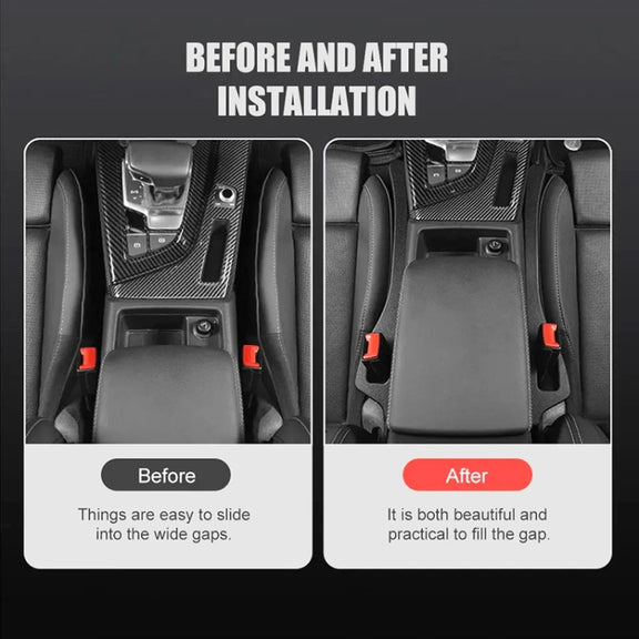 Car Seat Gap Bar Car Interior Armrest Box Gap Leak-proof Filler (Black)