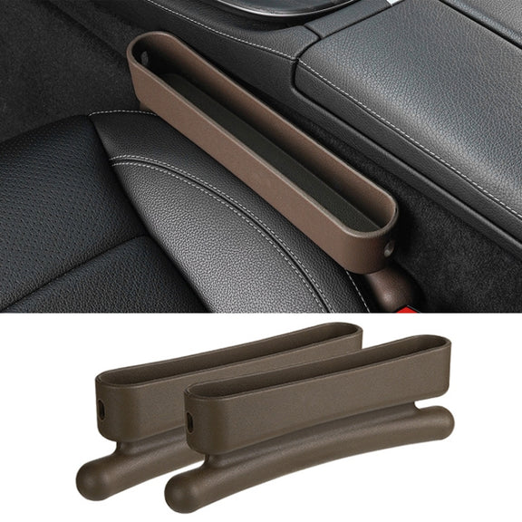 Car Gap Storage Box Multifunctional Car Seat Crevice Storage Box, Specification: 1 Pair (Brown)