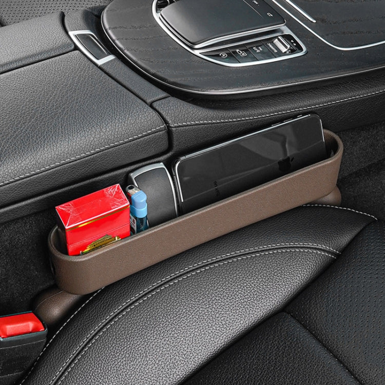 Car Gap Storage Box Multifunctional Car Seat Crevice Storage Box, Specification: 1 Pair (Brown)