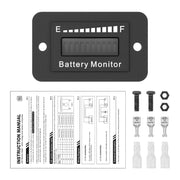 BM210 Electric Vehicles / Golf Carts LED Battery Indicator Adjustable Voltage 12V-72V