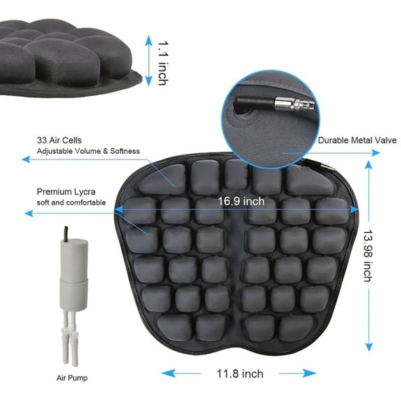IN-SC003 Car Office Inflatable Airbag Seat Cushion, Style: Electric Water Inflatable Dual-Use (Black)