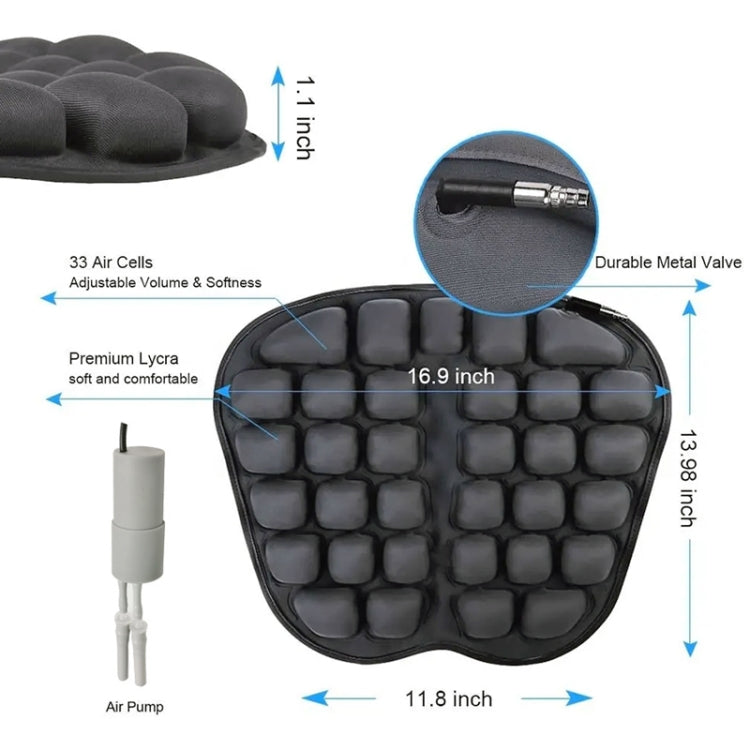 IN-SC003 Car Office Inflatable Airbag Seat Cushion, Style: Electric Water Inflatable Dual-Use (Black)