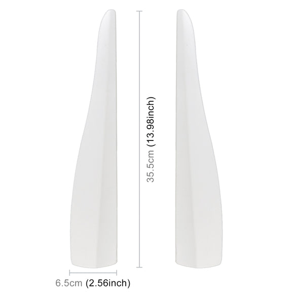 1 Pair Car Solid Color Silicone Bumper Strip, Style: Long (White)
