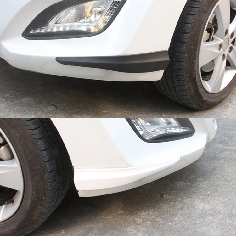 1 Pair Car Solid Color Silicone Bumper Strip, Style: Long (Black)