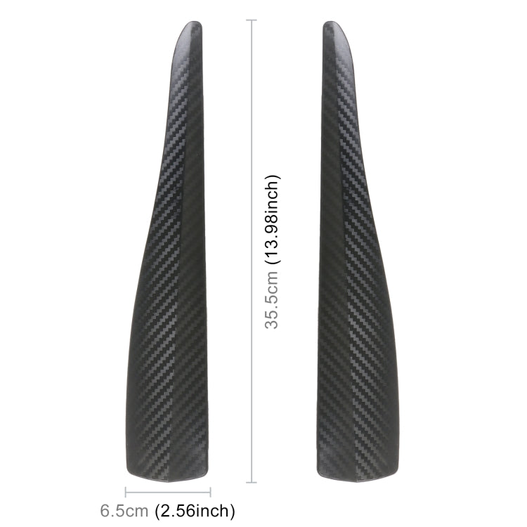 1 Pair Car Carbon Fiber Silicone Bumper Strip, Style: Long (Black)