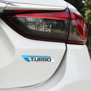1 Pair Car Turbo Personalized Aluminum Alloy Decorative Stickers, Size: 11.5 x 2.5 x 0.5cm (Blue)