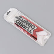 1 Pair Car Turbo Personalized Aluminum Alloy Decorative Stickers, Size: 11.5 x 2.5 x 0.5cm (Red)