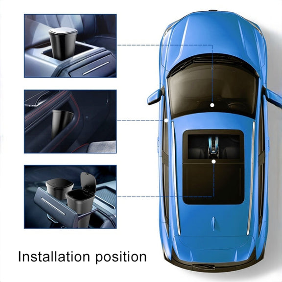 Car Center Armrest Storage Box Push-type Trash Can with Lid