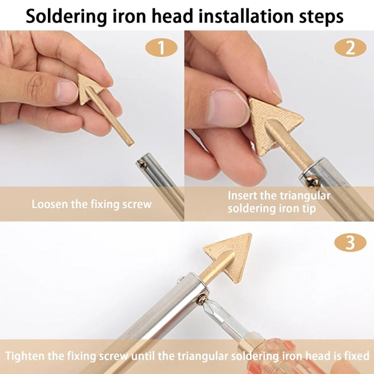 Instant Heat Plastic Bumper Repair Triangular Wrinkle Removal Soldering Iron Tip