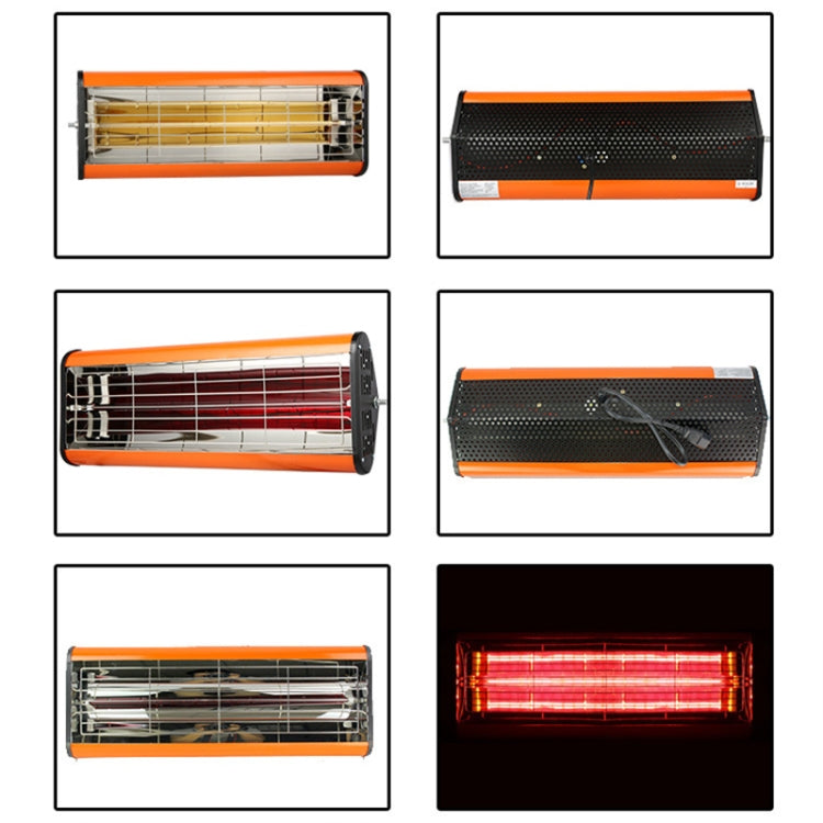 220V 1050W Heat Light Infrared Dryer Spray Paint Heating Curing Lamp Baking Booth Heater, US Plug