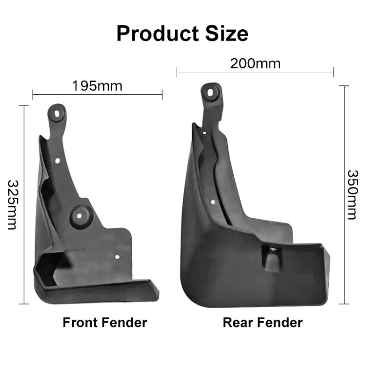 For Toyota RAV4 2019 4pcs/Set Car Auto Soft Plastic Splash Flaps Fender Guard with Pedal