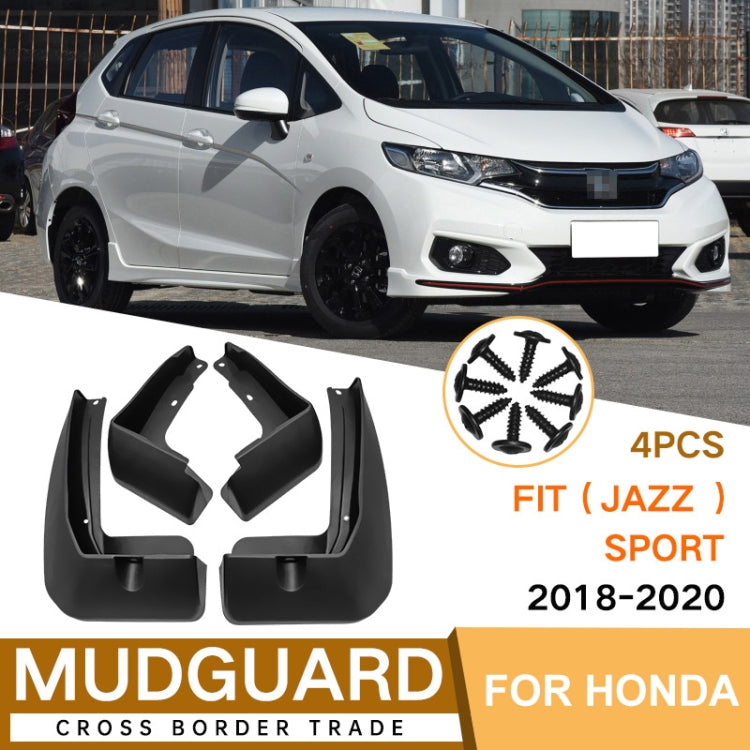 For Honda Fit Jazz Sport 2018-2020 4pcs/Set Car Auto Soft Plastic Splash Flaps Fender Guard