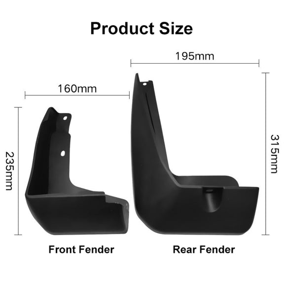 For Honda Fit Jazz Sport 2018-2020 4pcs/Set Car Auto Soft Plastic Splash Flaps Fender Guard