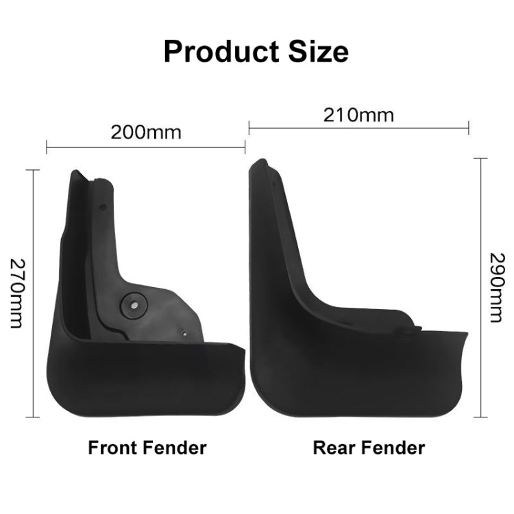 For Hyundai China / USA Version Tucson 2021-2022 4pcs/Set Car Auto Soft Plastic Splash Flaps Fender Guard