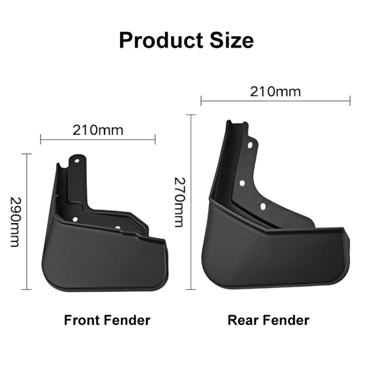 For Polestar 2 4pcs/Set Car Auto Soft Plastic Splash Flaps Fender Guard