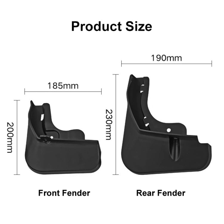 For BYD Atto 03 Yuan Plus 2022 4pcs/Set Car Auto Soft Plastic Splash Flaps Fender Guard
