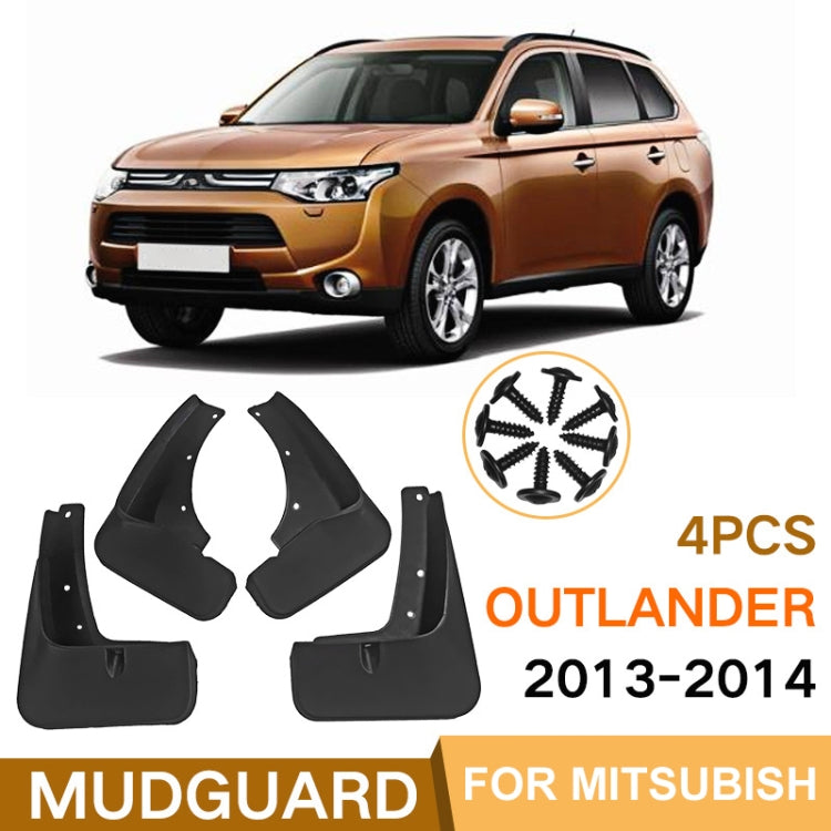 For Mitsubishi Outlander 2013-2014 4pcs/Set Car Auto Soft Plastic Splash Flaps Fender Guard