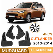 For Mitsubishi Outlander 2013-2014 4pcs/Set Car Auto Soft Plastic Splash Flaps Fender Guard