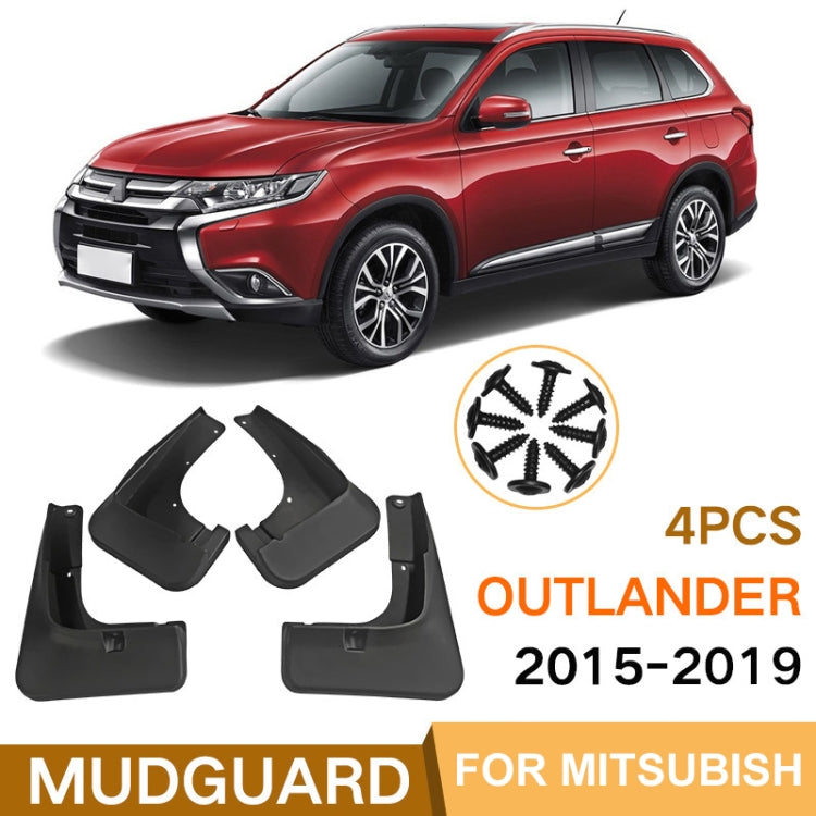 For Mitsubishi Outlander 2015-2019 4pcs/Set Car Auto Soft Plastic Splash Flaps Fender Guard