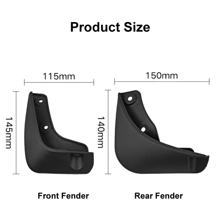 For KIA Picanto 2011-2018 4pcs/Set Car Auto Soft Plastic Splash Flaps Fender Guard