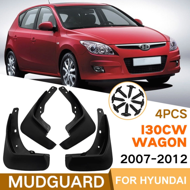 For Hyundai i30 / i30cw Wagon 2007-2012 4pcs/Set Car Auto Soft Plastic Splash Flaps Fender Guard