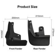 For Toyota Raize / Daihatsu Rocky 2020-2021 4pcs/Set Car Auto Soft Plastic Splash Flaps Fender Guard