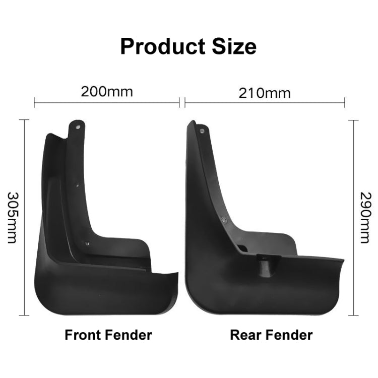 For Hyundai Santa Fe 2019-2021 4pcs/Set Car Auto Soft Plastic Splash Flaps Fender Guard