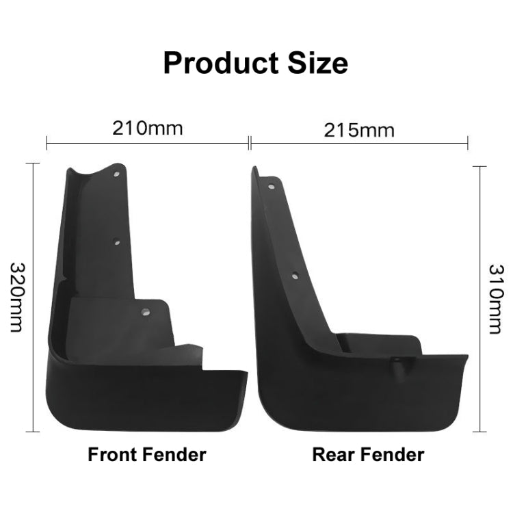 For Mitsubishi Outlander 2021 4pcs/Set Car Auto Soft Plastic Splash Flaps Fender Guard