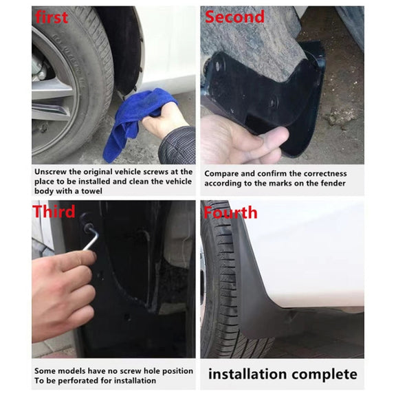 For Mazda 2 Hatchback 2007-2012 4pcs/Set Car Auto Soft Plastic Splash Flaps Fender Guard