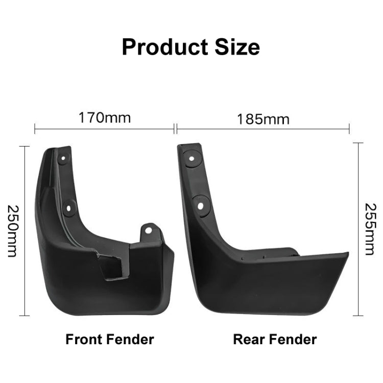 For Toyota Avanza 2012-2021 4pcs/Set Car Auto Soft Plastic Splash Flaps Fender Guard