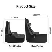For Peugeot 2008 2020-2023 4pcs/Set Car Auto Soft Plastic Splash Flaps Fender Guard