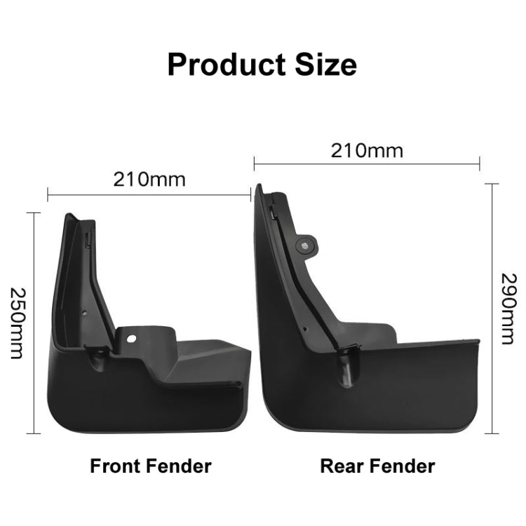 For Peugeot 2008 2020-2023 4pcs/Set Car Auto Soft Plastic Splash Flaps Fender Guard
