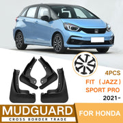 For Honda Fit Jazz Sport Pro 2021 4pcs/Set Car Auto Soft Plastic Splash Flaps Fender Guard