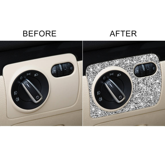 Car Headlight Diamond Decoration Cover Sticker for Volkswagen Golf 6 2008-2012, Left-hand Drive