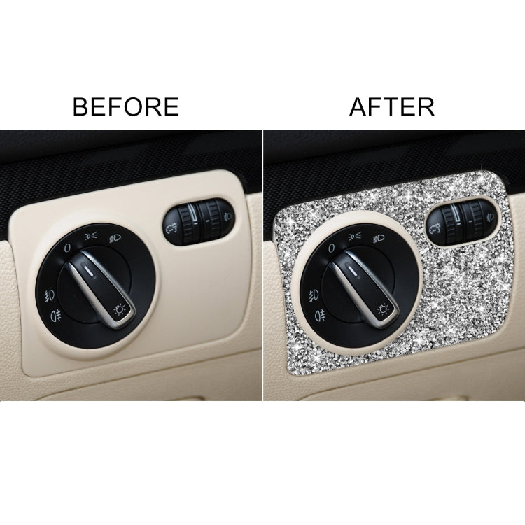 Car Headlight Diamond Decoration Cover Sticker for Volkswagen Golf 6 2008-2012, Left-hand Drive