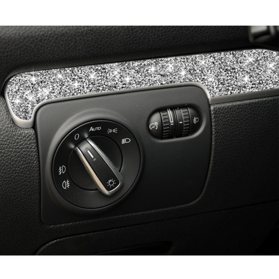 Car Central Control Diamond Decoration Cover Sticker for Volkswagen Golf 6 2008-2012, Left-hand Drive