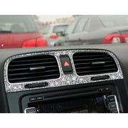 Car Middle Air Outlet Diamond Decoration Cover Sticker for Volkswagen Golf 6 2008-2012, Left and Right Drive