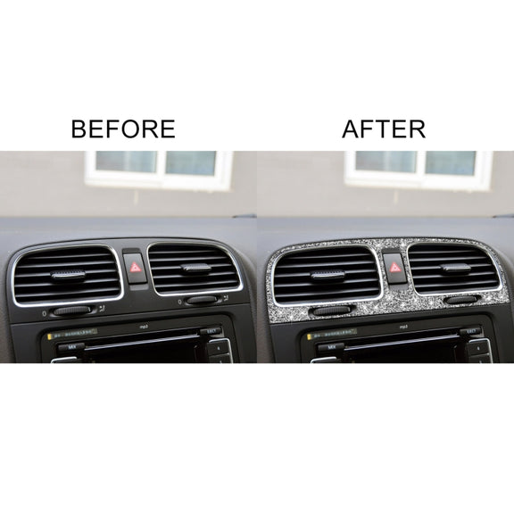 Car Middle Air Outlet Diamond Decoration Cover Sticker for Volkswagen Golf 6 2008-2012, Left and Right Drive