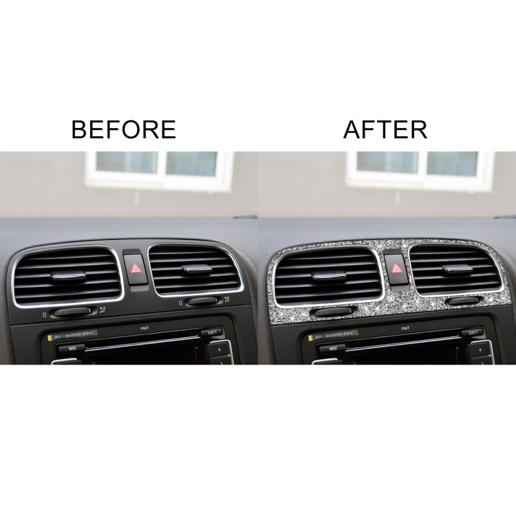Car Middle Air Outlet Diamond Decoration Cover Sticker for Volkswagen Golf 6 2008-2012, Left and Right Drive