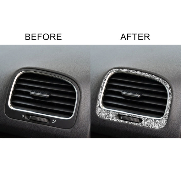 Car Left and Right Air Outlet Diamond Decoration Cover Sticker for Volkswagen Golf 6 2008-2012, Left and Right Drive