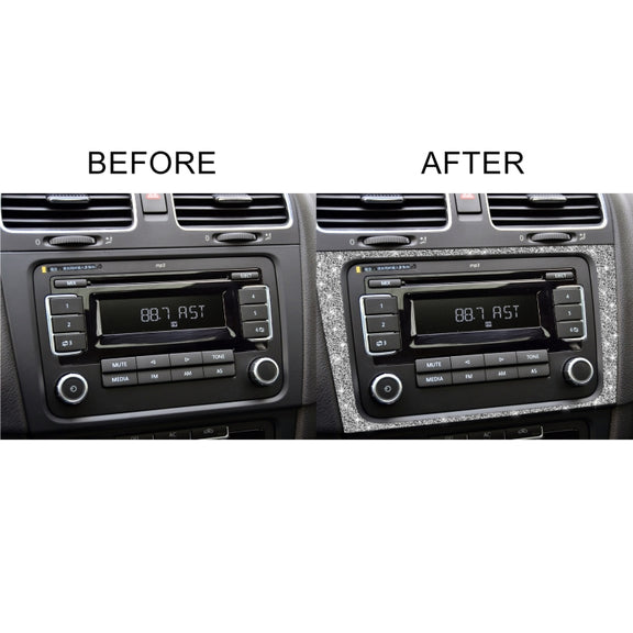 Car CD Panel Diamond Decoration Cover Sticker for Volkswagen Golf 6 2008-2012, Left and Right Drive