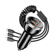 BW15 110W 3 in 1 Charging Cable & Dual USB Port Car Charger (Silver) - Car Charger by PMC TechLife | Online Shopping South Africa | PMC TechLife | Buy Now Pay Later Mobicred