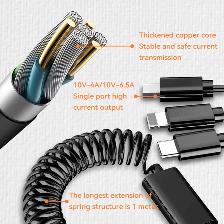 BW15 110W 3 in 1 Charging Cable & Dual USB Port Car Charger (Silver)